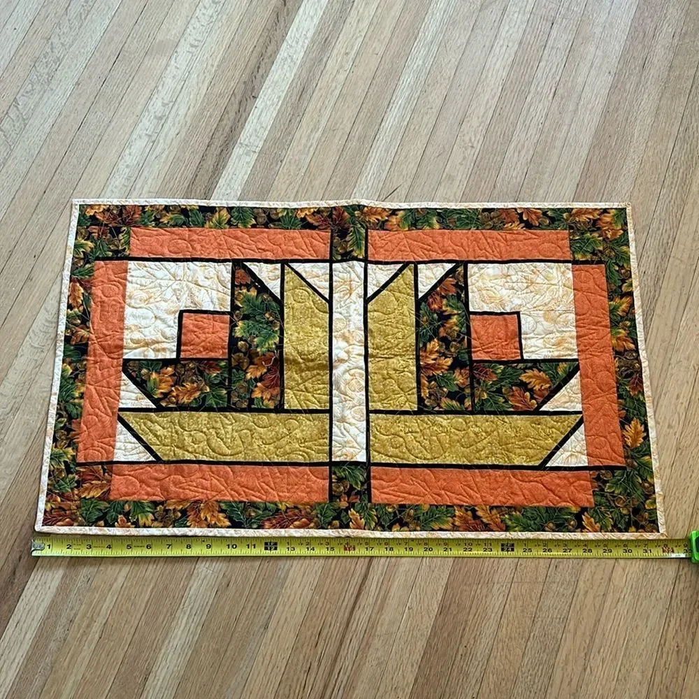 Handmade Reversible Quilted Wall Hanging, Table‎ Runner, Fall, Thanksgiving